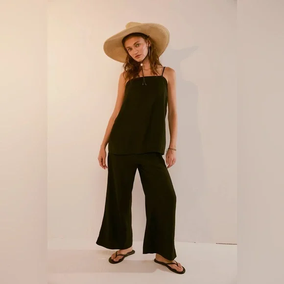 FREE PEOPLE | ✨NEW✨ Sightseer Linen Set in Black - Picture 4 of 5